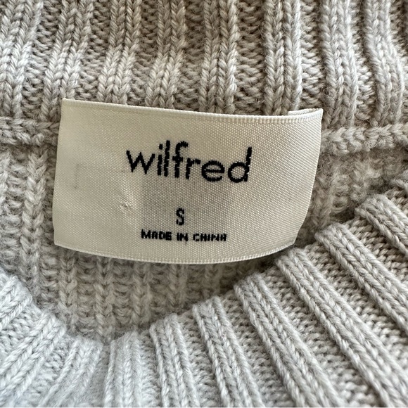 Sz S Aritzia WILFRED Sardou Merino Wool Knit Sweater in Heather Grey - Picture 5 of 7